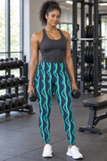 Lagoon Helix leggings with pockets, AI-generated fictional adult model in a gym
