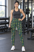 Citron Steps leggings with pockets, AI-generated fictional adult model in a gym