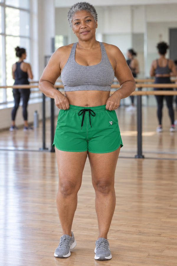Women's Multipurpose Athletic Shorts with Pockets | Emerald Green Essential