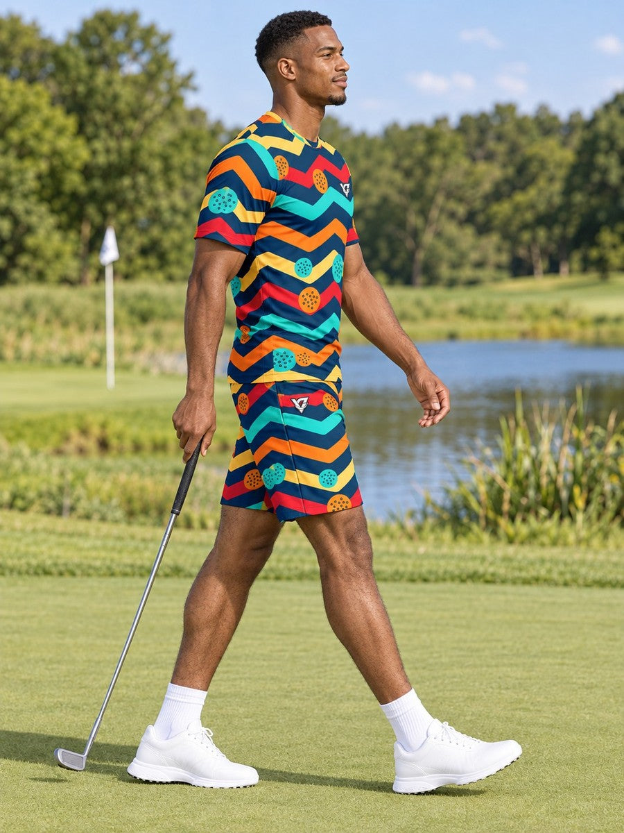 Golf Tropic Heat Chevron Rush Men's Sports Jersey - side view