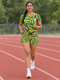 Running Emerald Zest Tie-Dye Spin Women's Sports Jersey - front view