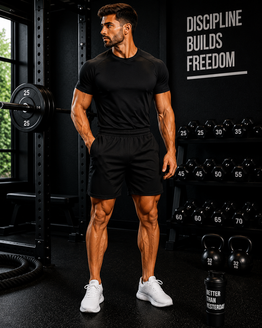 Men's Stealth Black Essential Athletic Multipurpose Shorts