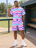 Baseball & Softball Lilac Wave Chevron Rush Men's Sports Jersey - front view