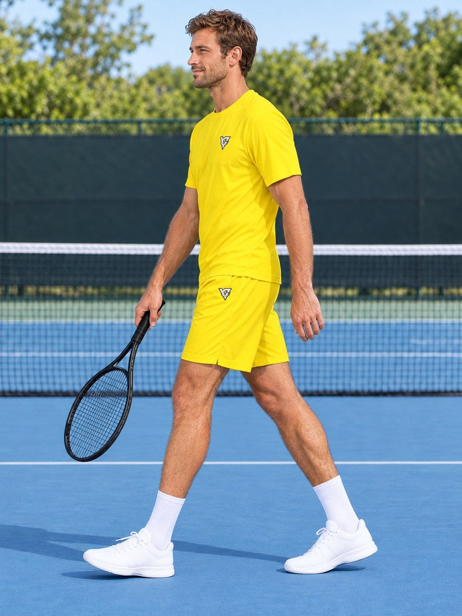 Vantacore Solid Sunshine Yellow Men's Sports Jersey - side view
