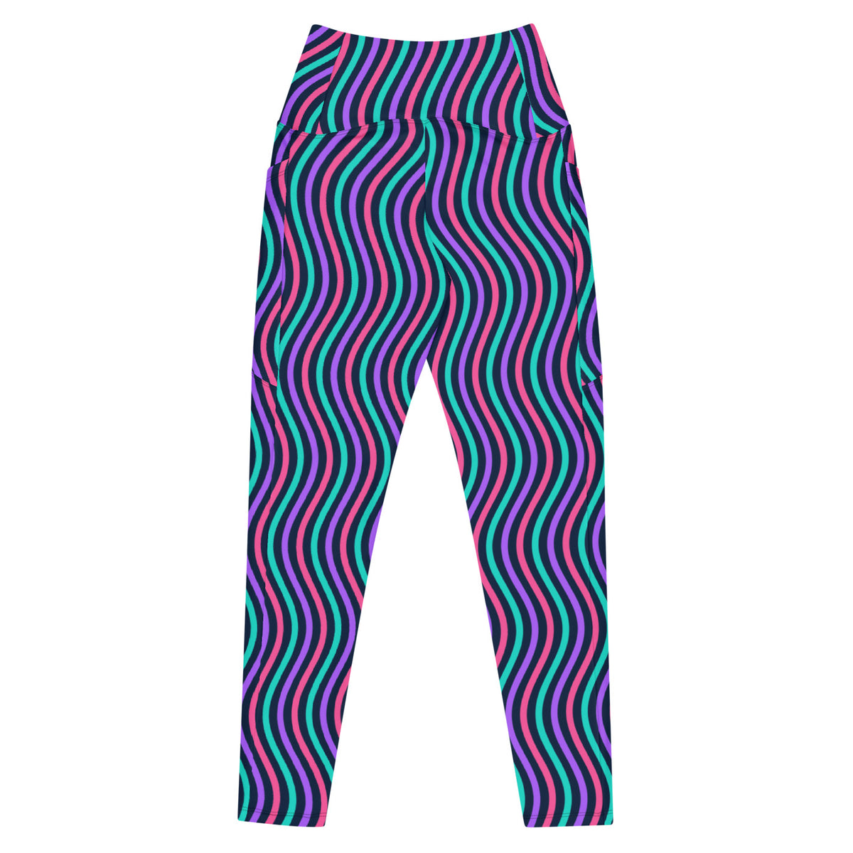 Aurora Contour leggings with pockets, Printful supplier back mockup