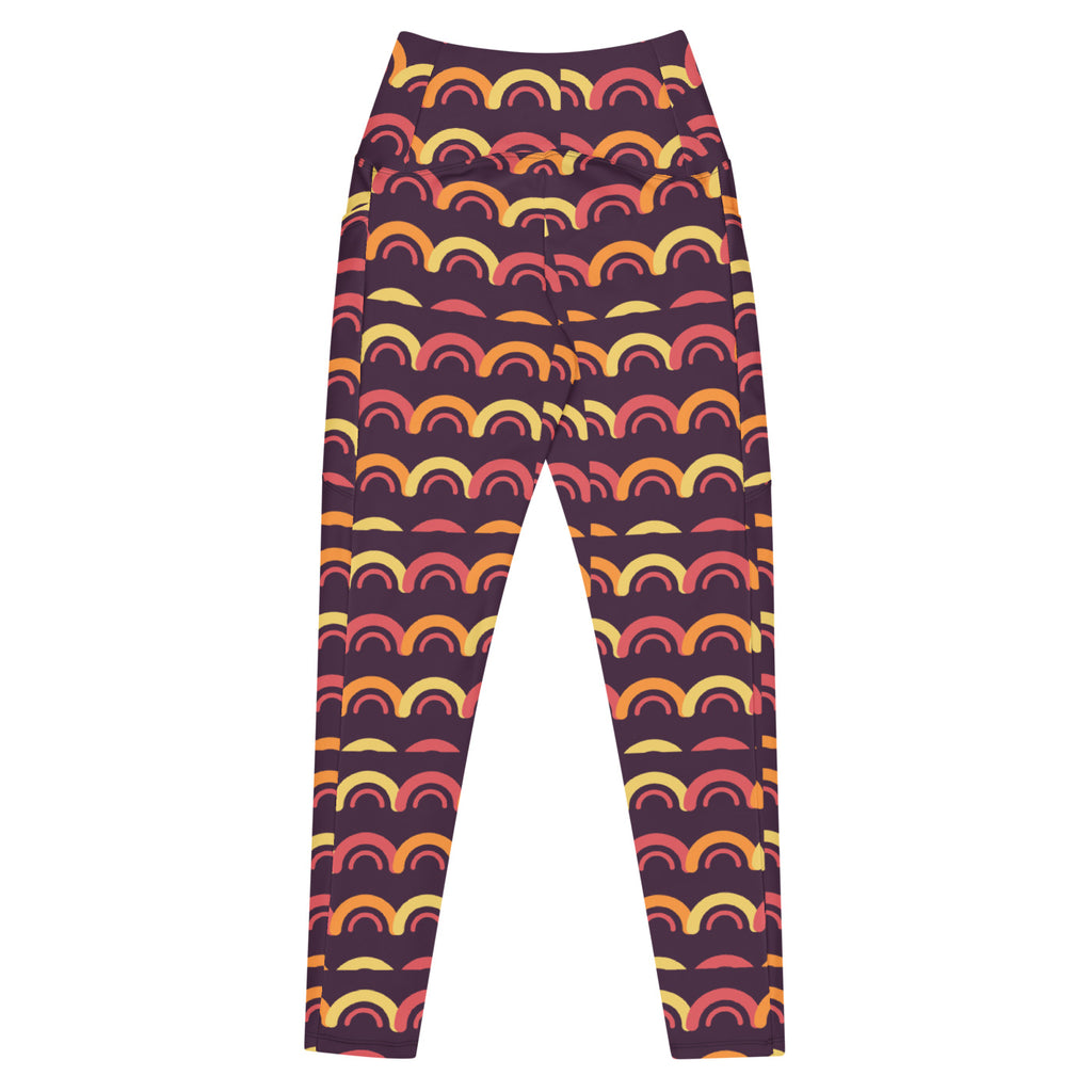 Solar Arc leggings with pockets, Printful supplier back mockup