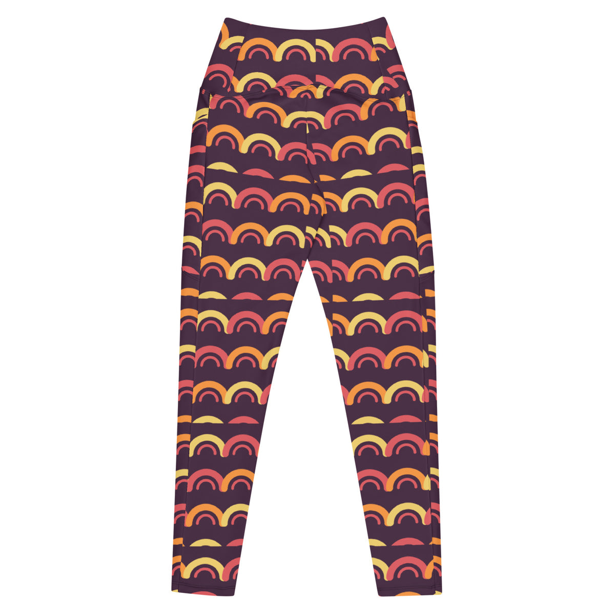Solar Arc leggings with pockets, Printful supplier back mockup