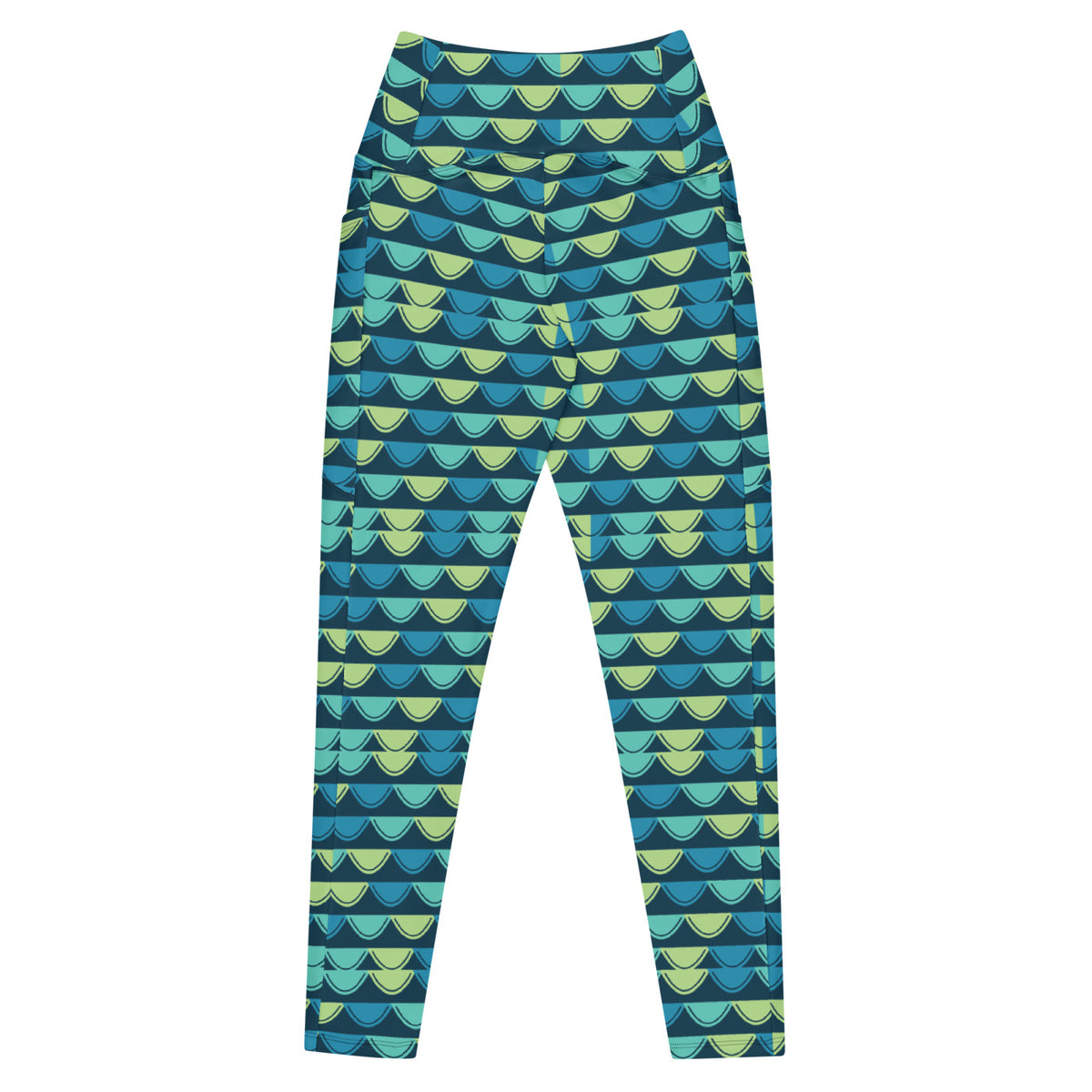 Pacific Scales leggings with pockets, Printful supplier back mockup
