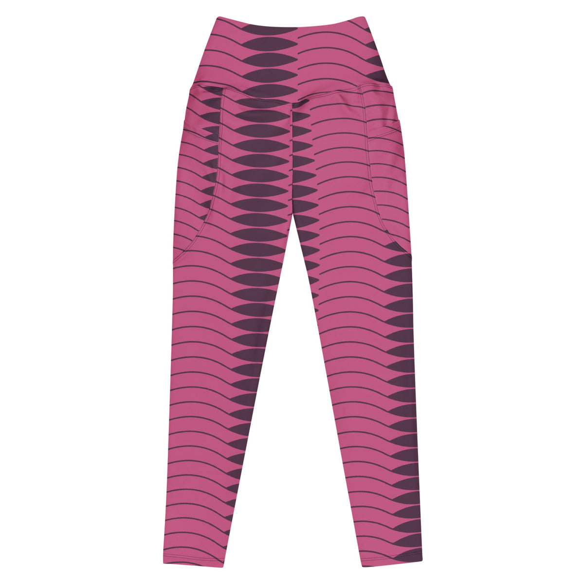 Papaya Dunes leggings with pockets, Printful supplier front mockup