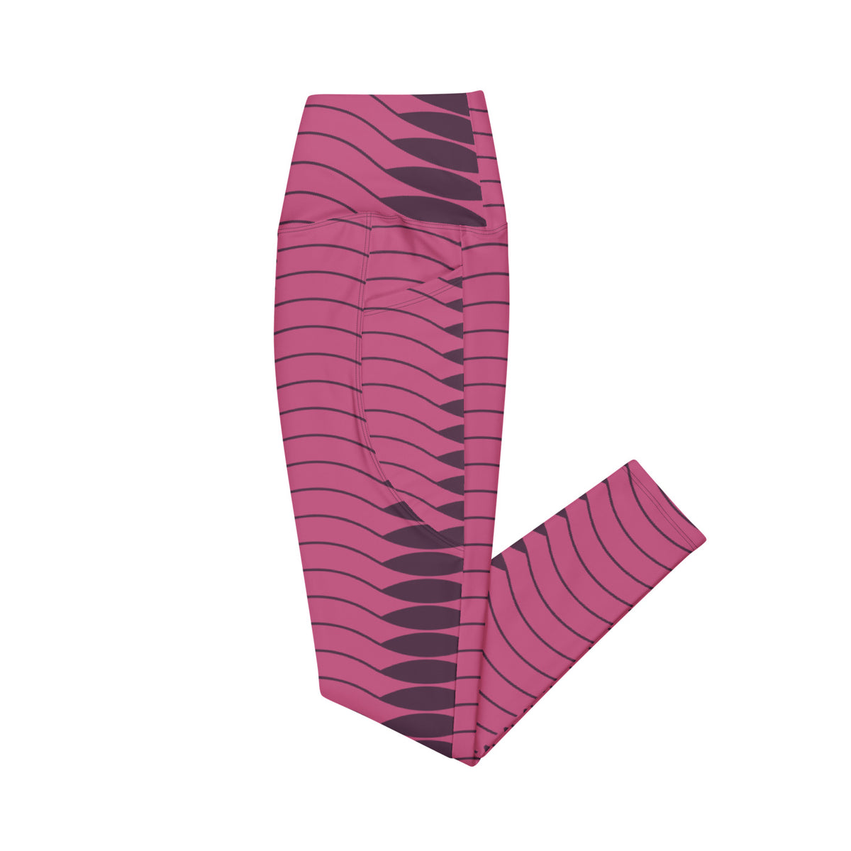 Papaya Dunes leggings with pockets, Printful supplier left side mockup