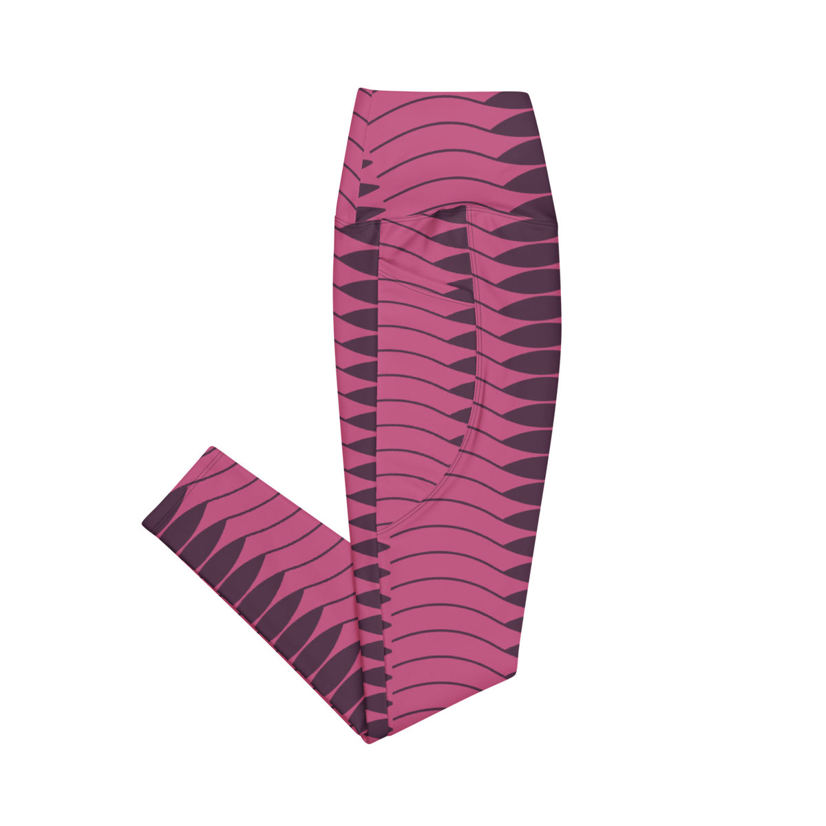 Papaya Dunes leggings with pockets, Printful supplier right side mockup