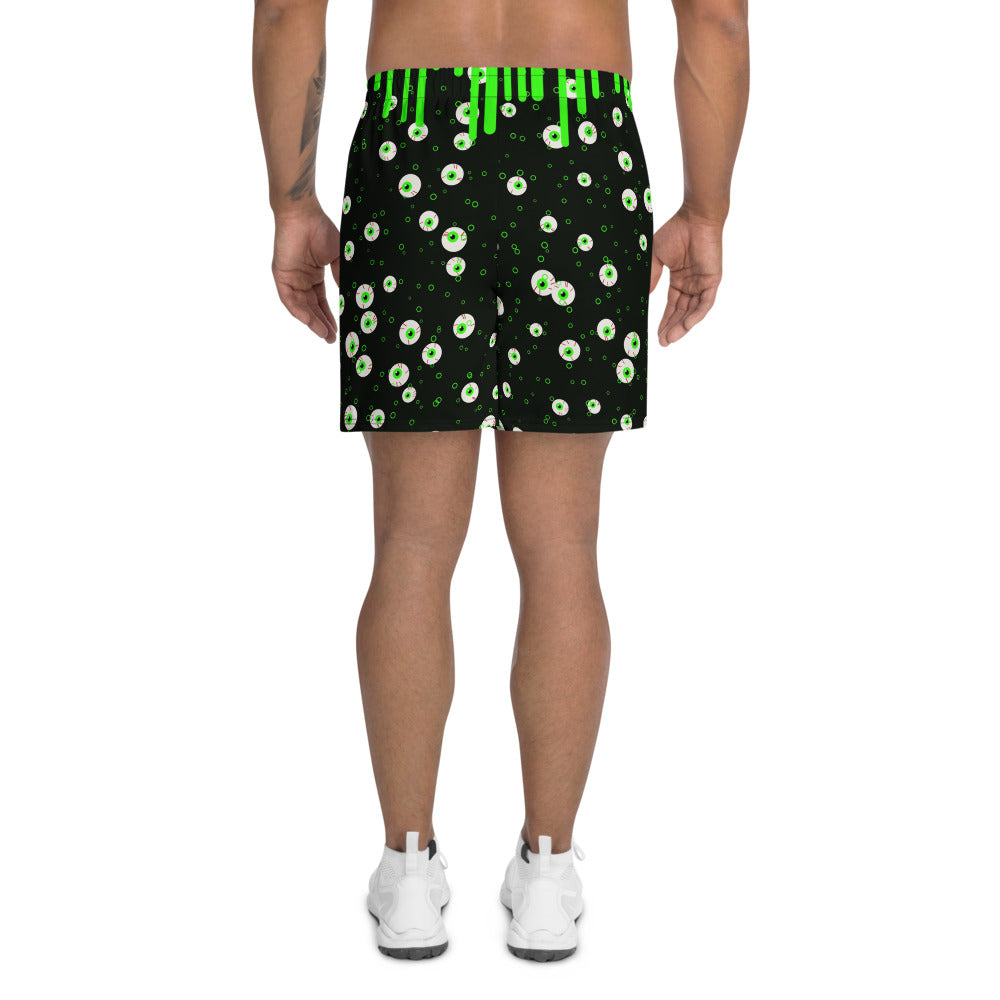 Halloween Toxic Slime Drip athletic multipurpose shorts, Printful supplier mockup 4