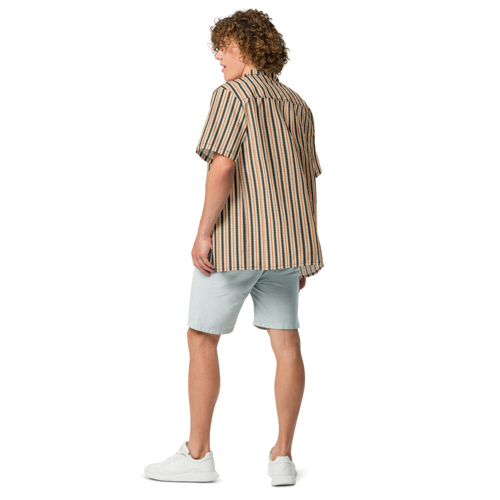 Ember Jacquard Stripe button-up shirt back view