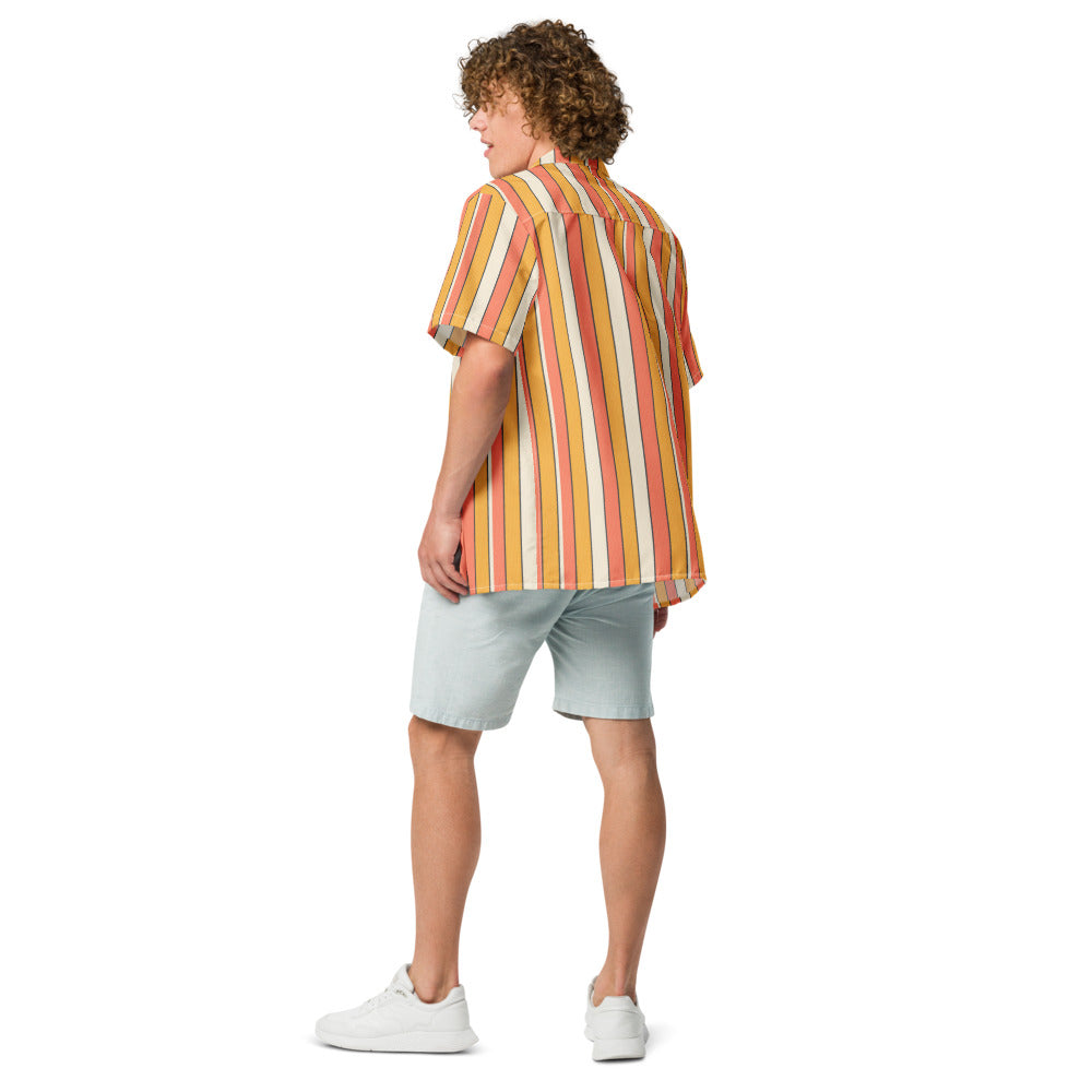 Sunset Wide Stripe button-up shirt back view