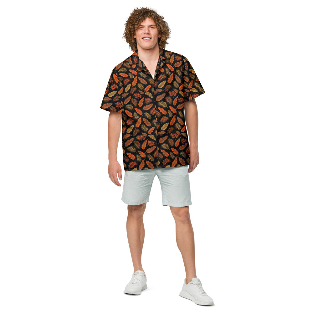 Lava Palm button-up shirt front view