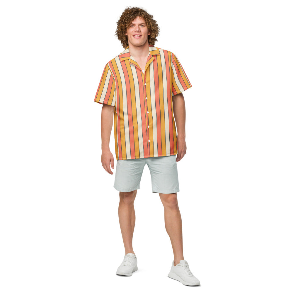 Sunset Wide Stripe button-up shirt front view