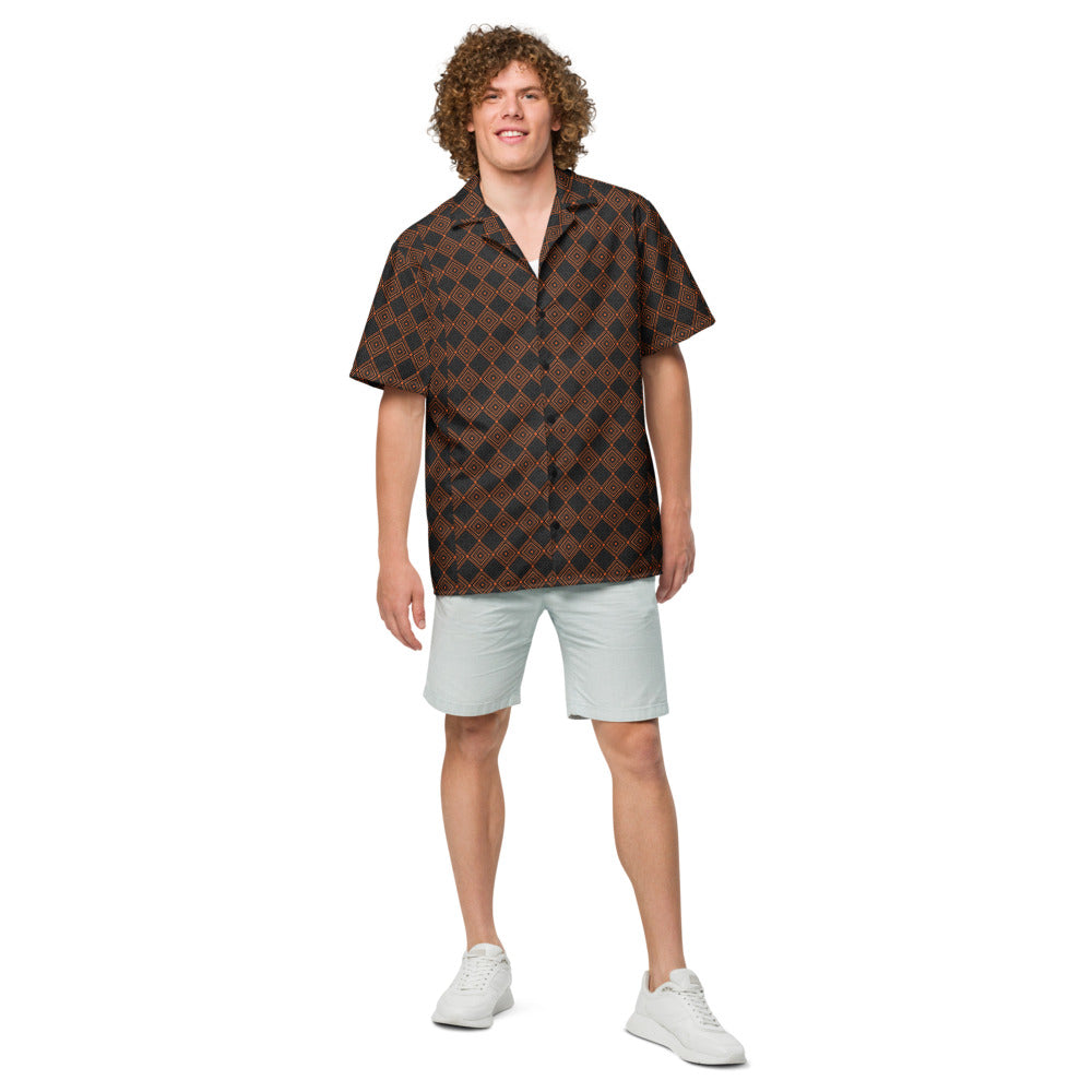 Black Ember Diamond button-up shirt front view