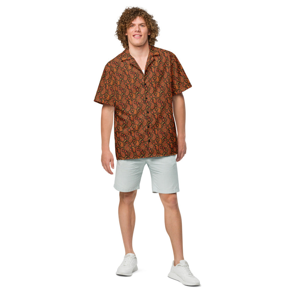 Fire Paisley button-up shirt front view