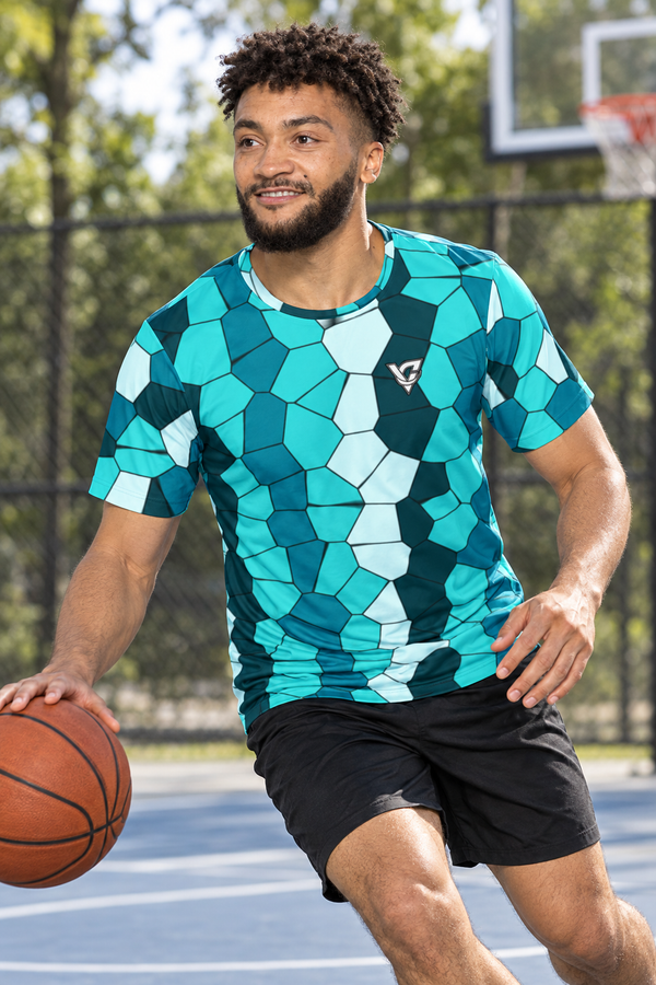 Aqua Mosaic Multipurpose Athletic Shirt