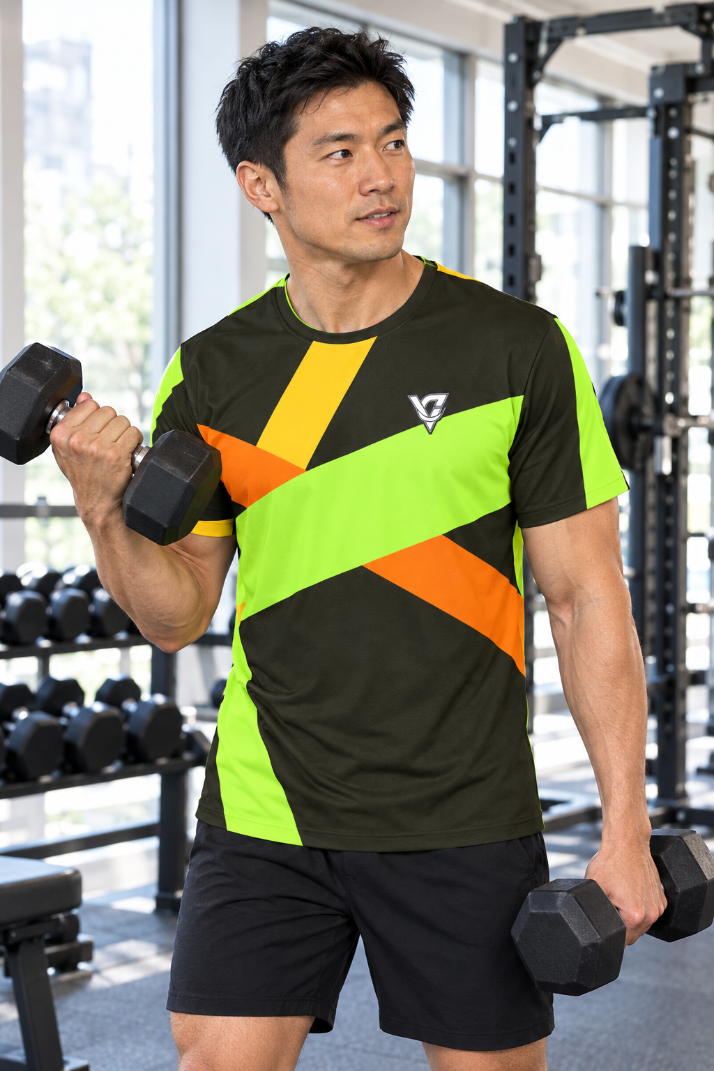 Citrus Shard men's short-sleeve athletic jersey shirt worn on a model