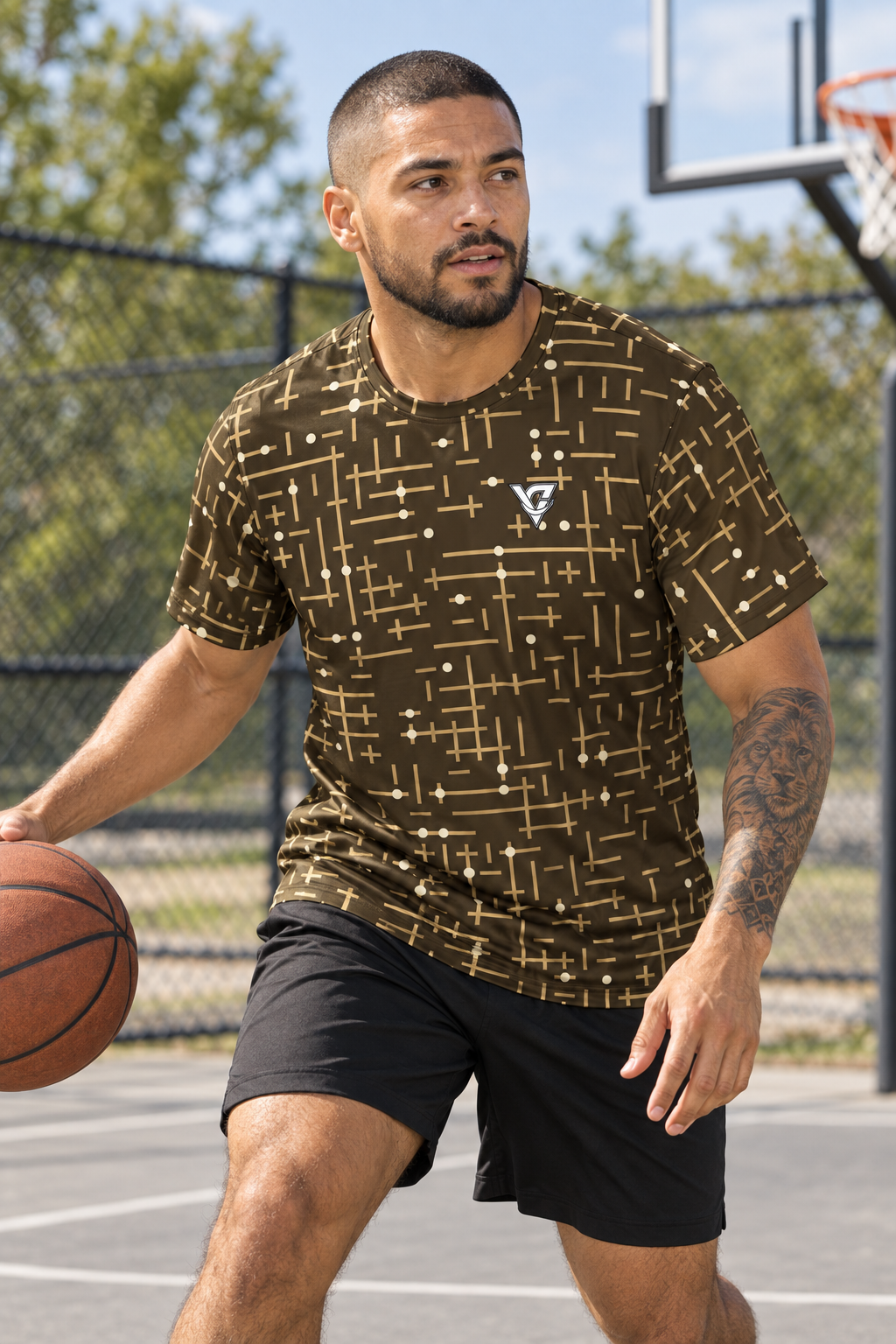 Sandstorm Circuit men's short-sleeve athletic jersey shirt worn on a model