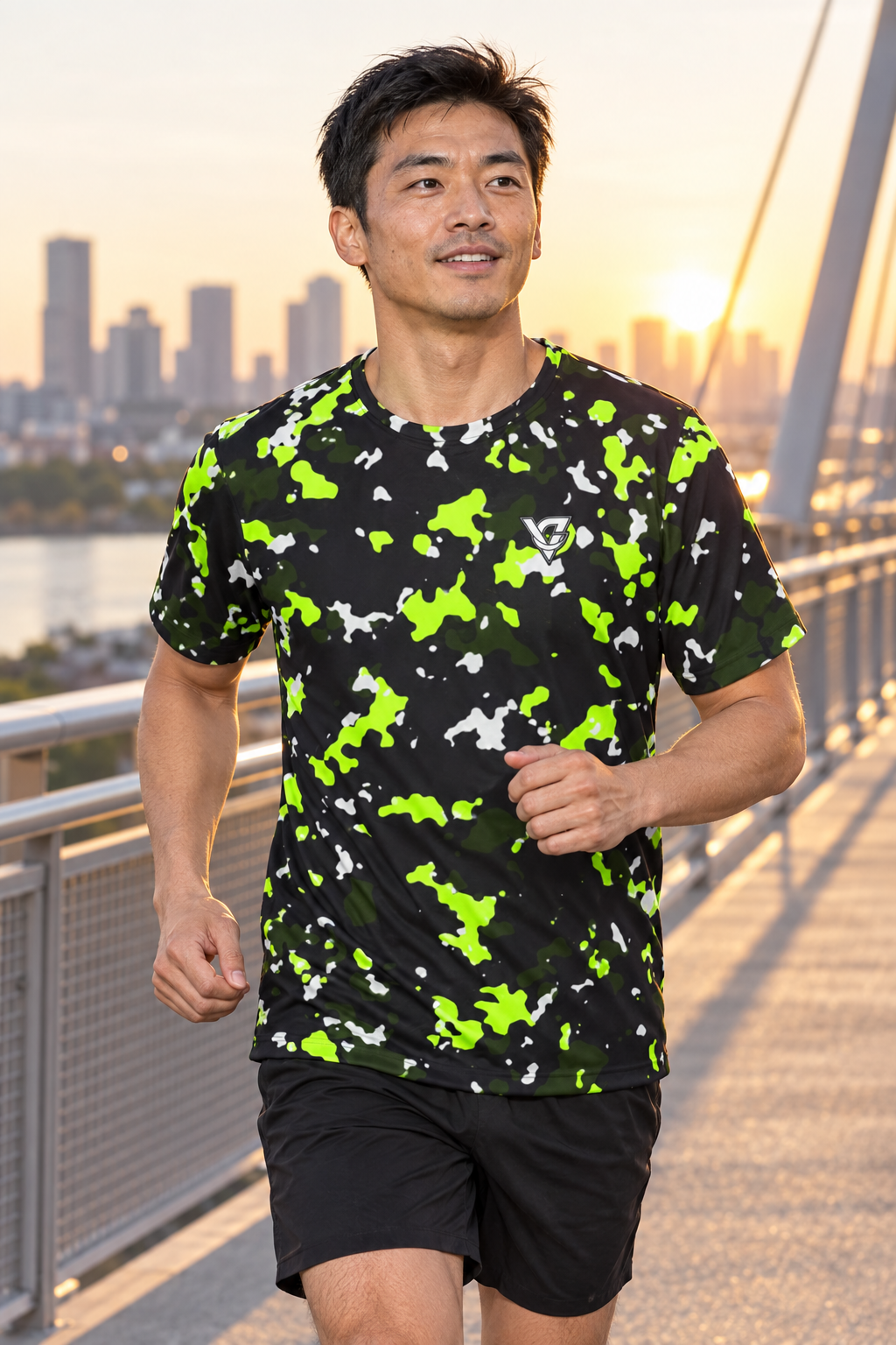 Volt Splatter men's short-sleeve athletic jersey shirt worn on a model