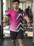Man training in the Neon Fusion Hex men's sports jersey with the Vantacore V emblem on the left chest – front view