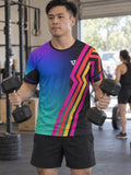 Man training in the Aurora Fusion men's sports jersey with the Vantacore V emblem on the left chest – front view