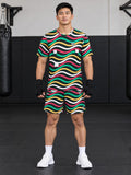 Combat Sports Watermelon Wave Rider Men's Athletic Shorts with Pockets - front view