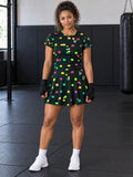 Combat Sports Emerald Zest Icon Storm Women's Athletic Skater Skirt - front view