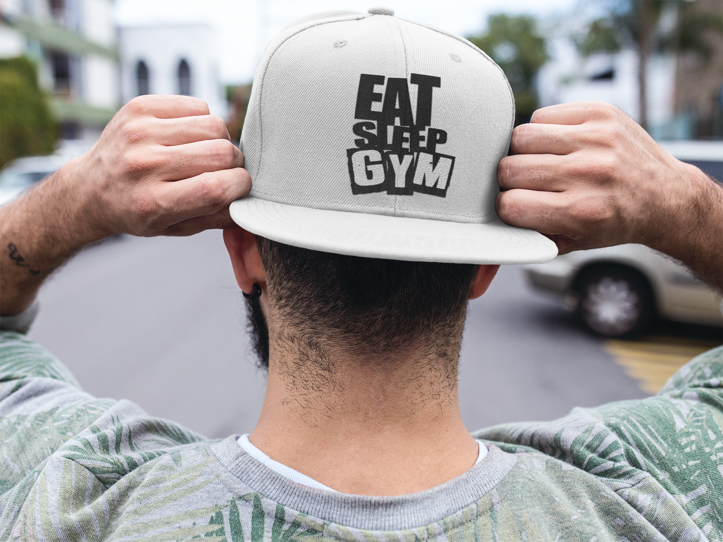 Eat Sleep Gym Embroidered Low Profile Baseball Cap | Adjustable Cotton Twill Dad Hat for Men & Women