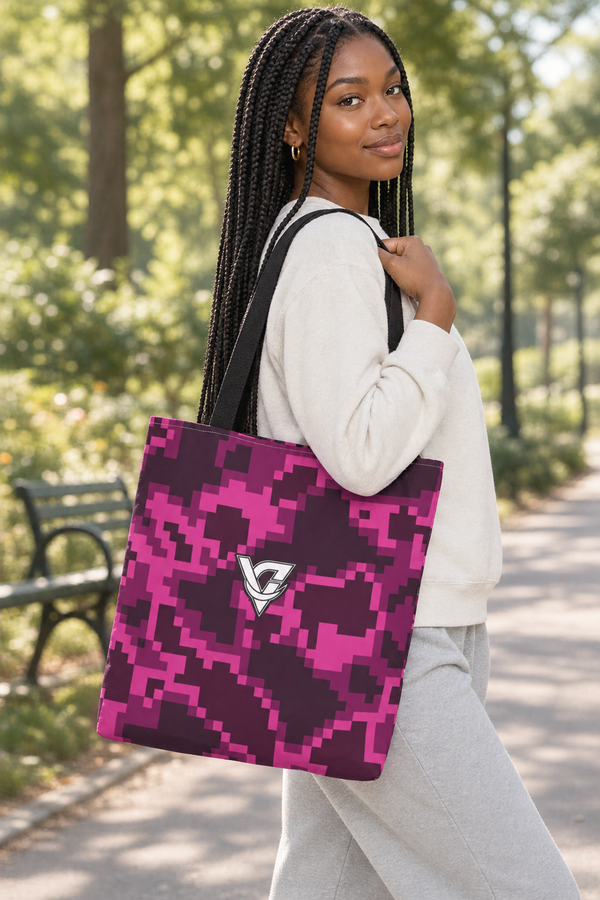 Berry Digital Camo Tote Bag — All-Over Print Gym & Everyday Tote