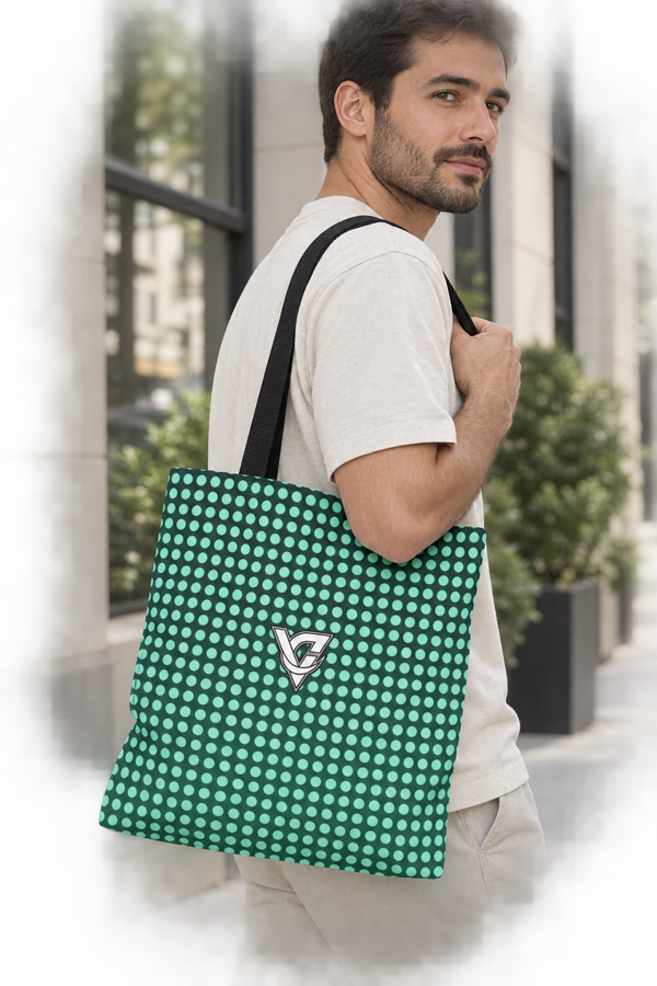 Mint Halftone Tote Bag — All-Over Print Gym & Everyday Tote
