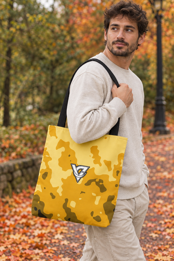 Mustard Magma Tote Bag — All-Over Print Gym & Everyday Tote
