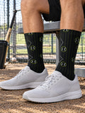 Baseball & Softball Volt Night Diamond Stitch Athletic Crew Socks, lifestyle photo