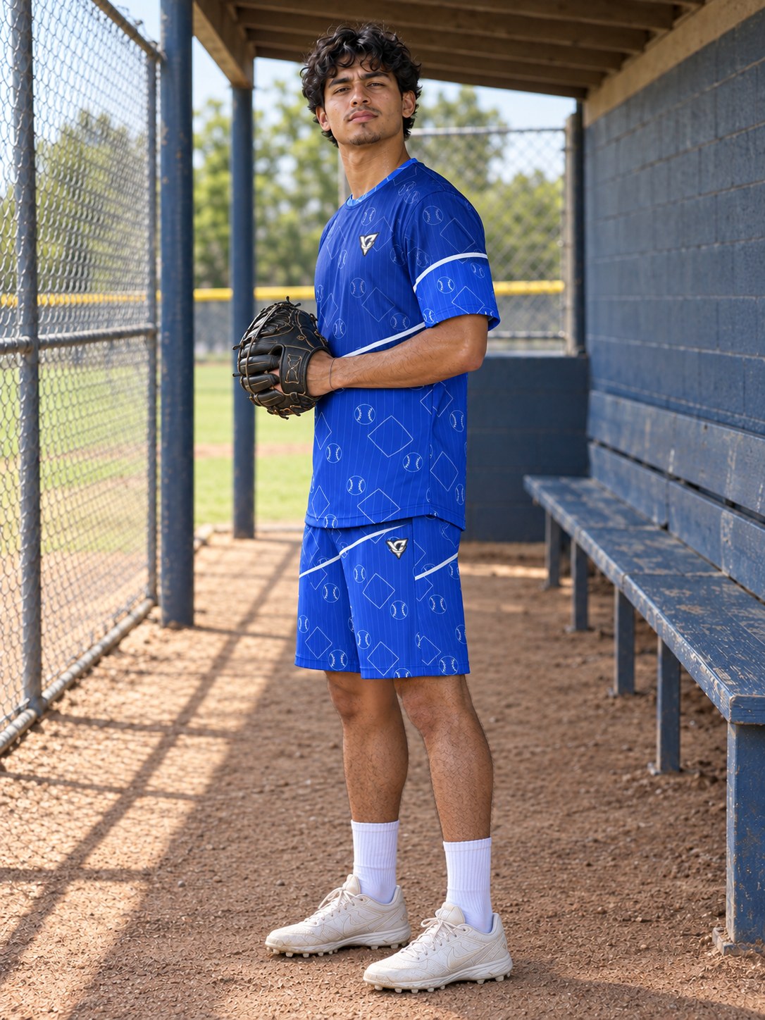 Baseball & Softball Royal Ice Diamond Stitch Men's Sports Jersey, side view