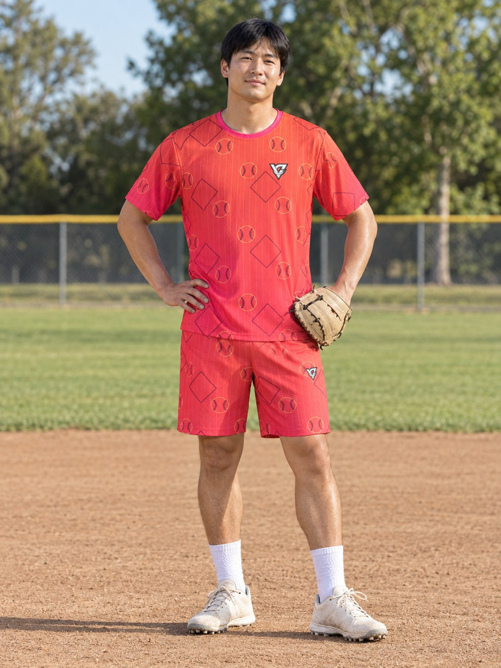 Baseball & Softball Sunset Fade Diamond Stitch Men's Sports Jersey, front view