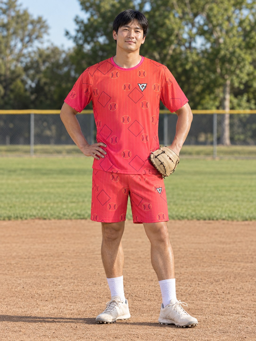Baseball & Softball Sunset Fade Diamond Stitch Men's Sports Jersey, front view