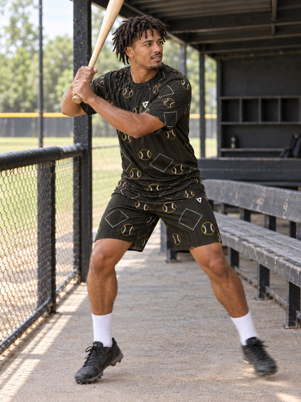 Baseball & Softball Gold Rush Diamond Stitch Men's Sports Jersey, in action