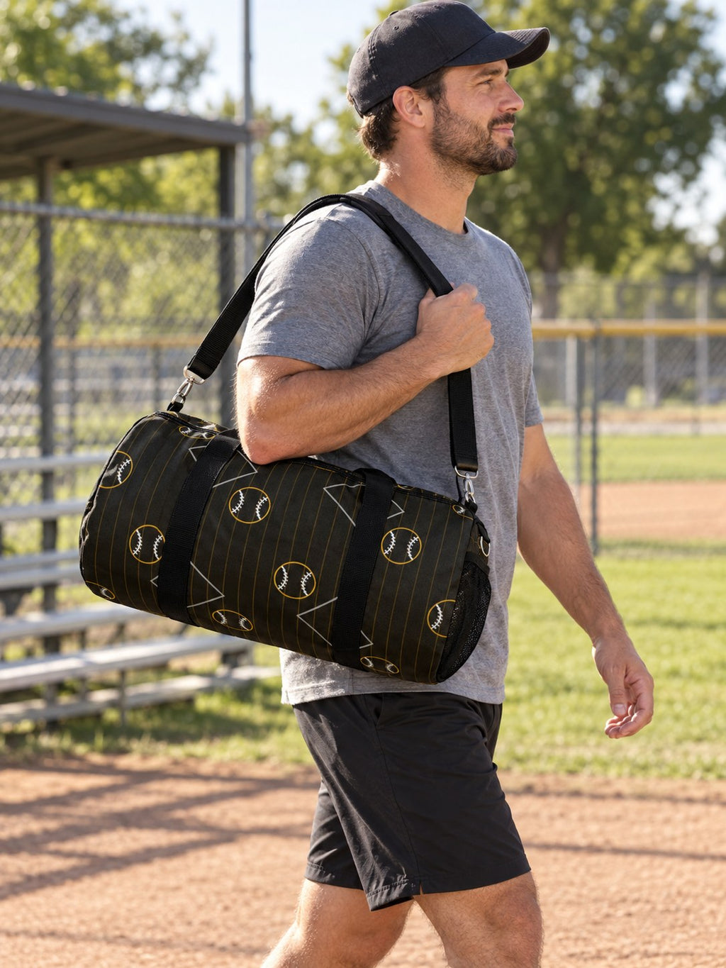 Baseball & Softball Gold Rush Diamond Stitch Duffel Bag, lifestyle photo