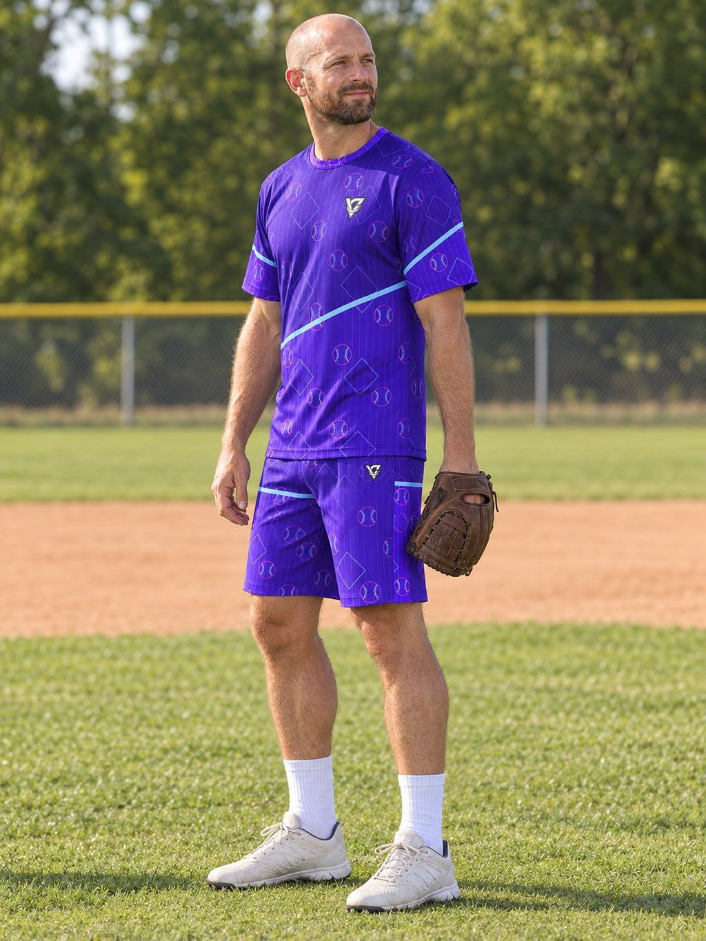 Baseball & Softball Ultra Violet Diamond Stitch Men's Sports Jersey, side view
