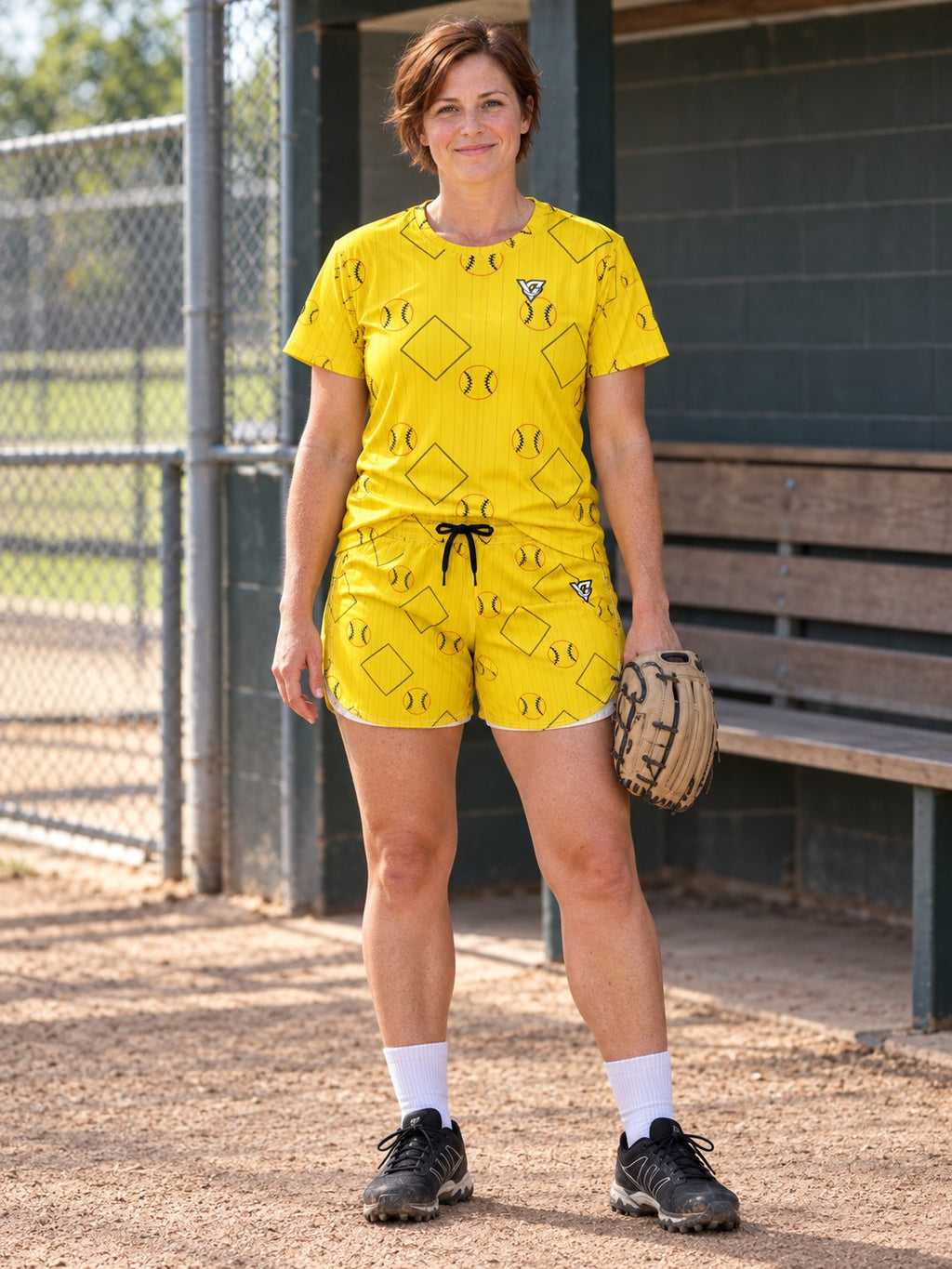 Baseball & Softball Neon Citrus Diamond Stitch Women's Sports Jersey, front view