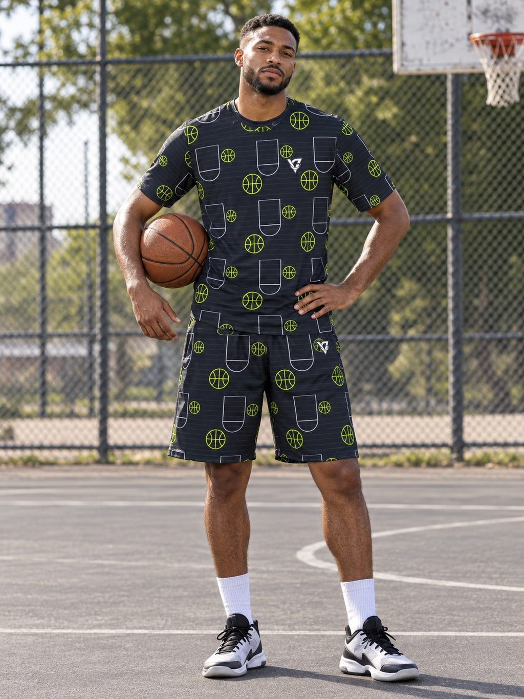 Basketball Volt Night Court Seam Men's Sports Jersey, front view