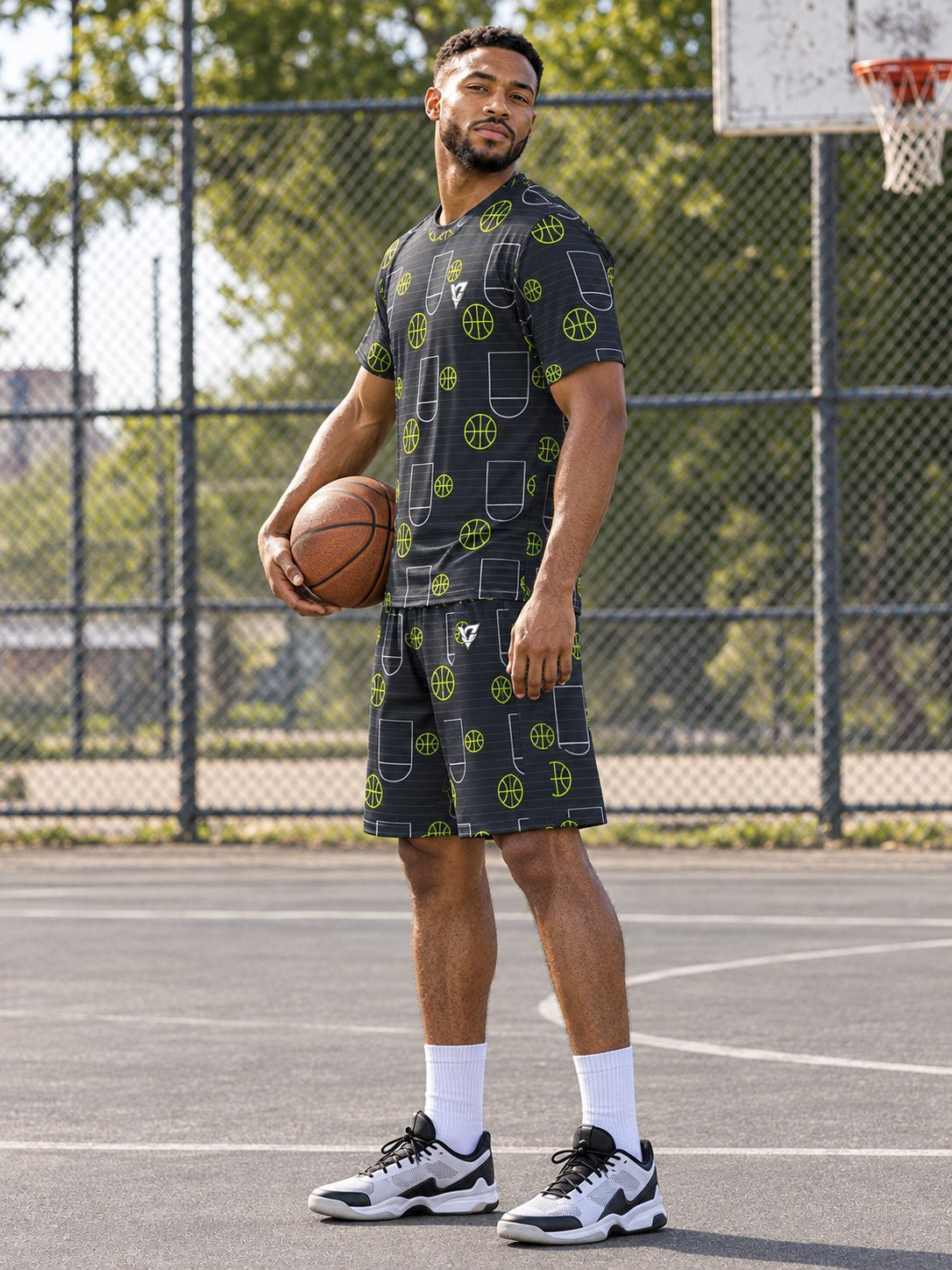 Basketball Volt Night Court Seam Men's Sports Jersey, side view