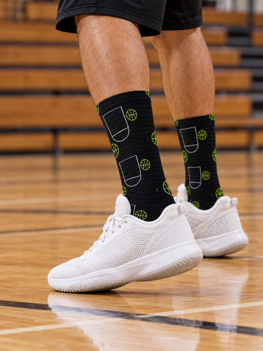 Basketball Volt Night Court Seam Athletic Crew Socks, lifestyle detail