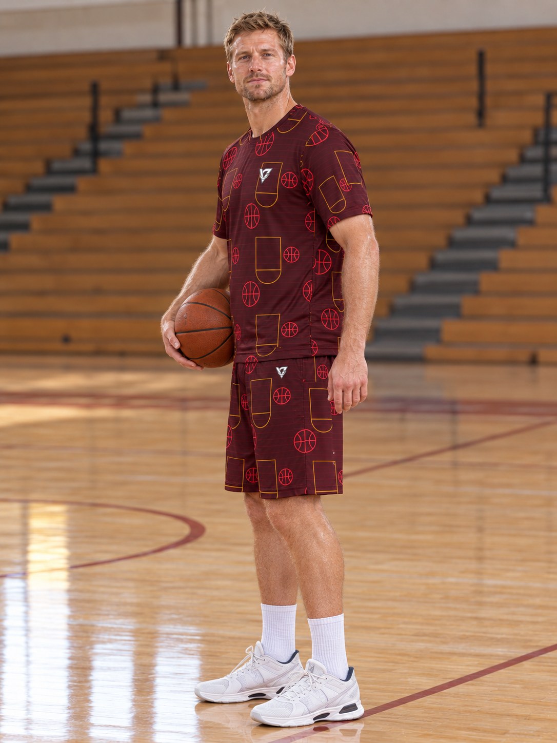 Basketball Crimson Blaze Court Seam Men's Sports Jersey, side view