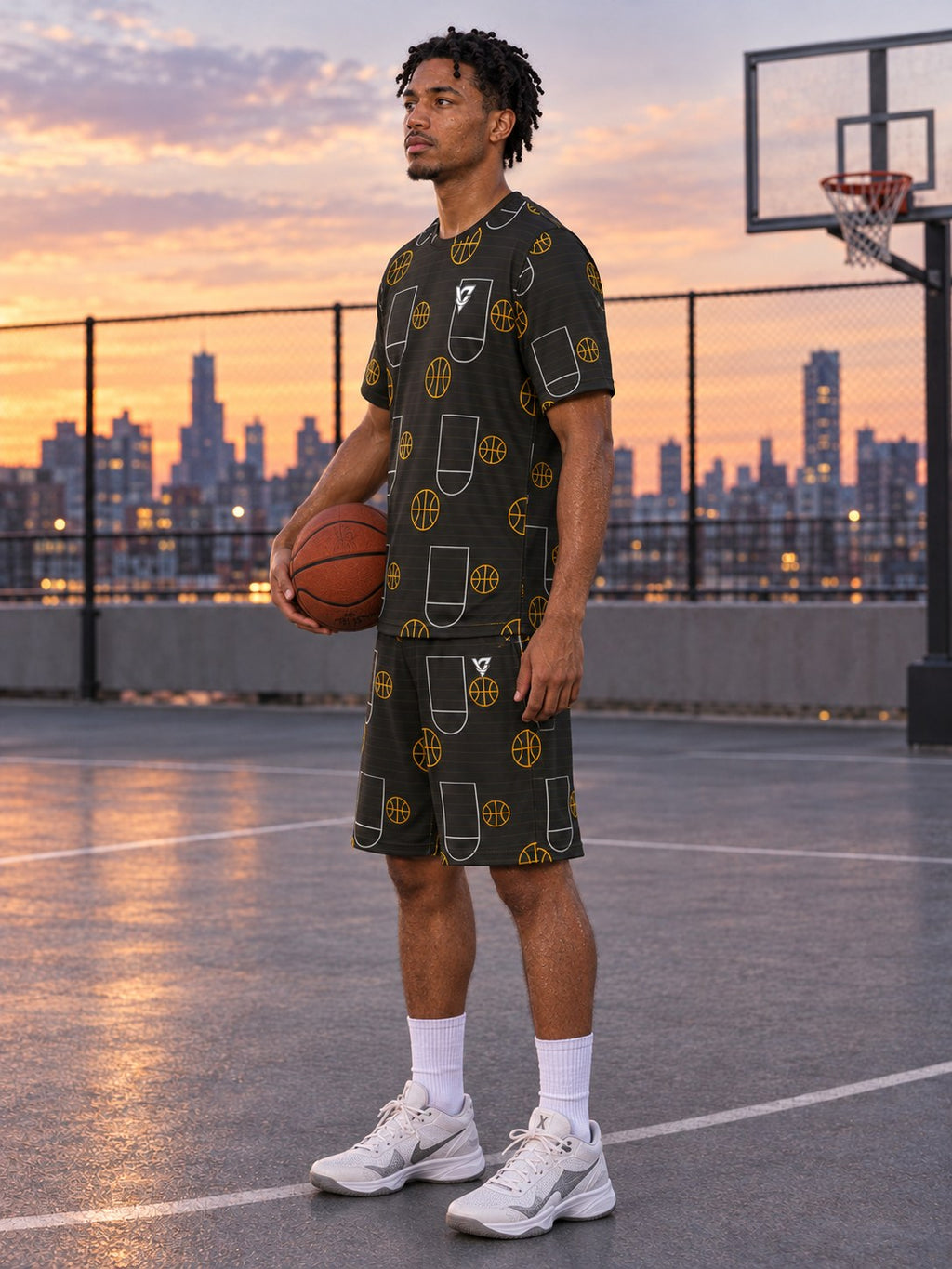 Basketball Gold Rush Court Seam Men's Sports Jersey, side view