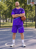 Basketball Ultra Violet Court Seam Men's Athletic Shorts with Pockets, front view