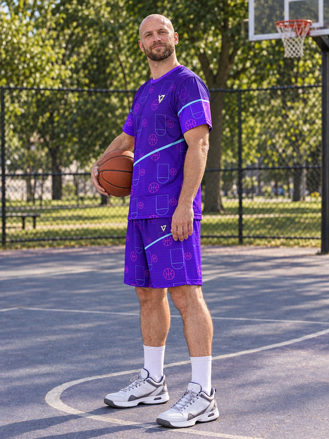 Basketball Ultra Violet Court Seam Men's Sports Jersey, side view