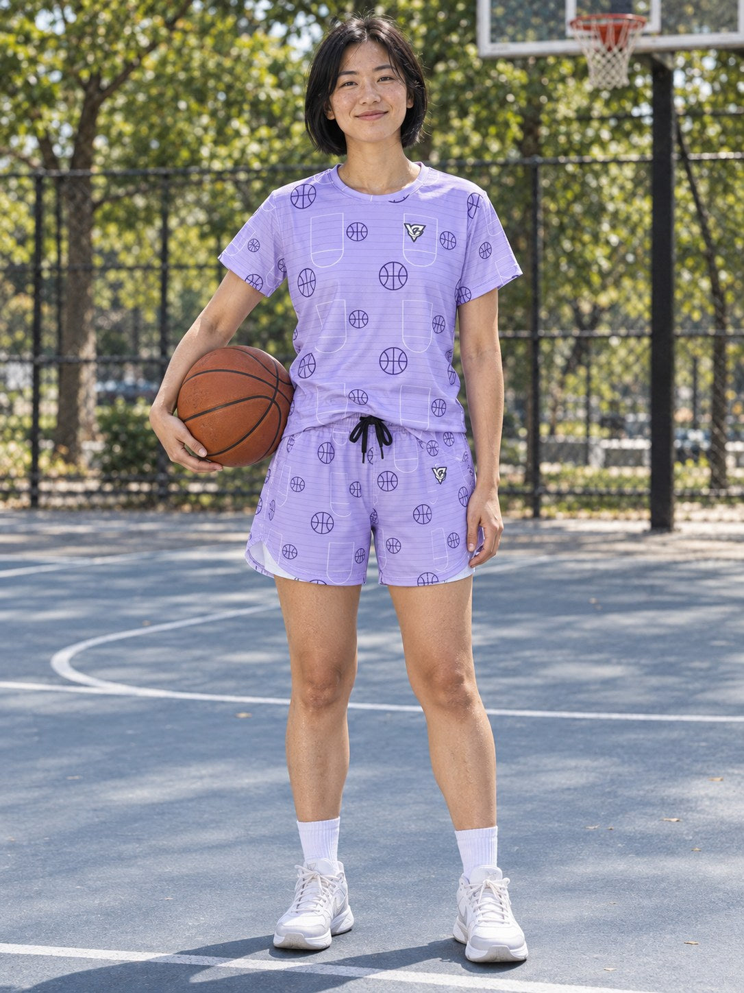 Basketball Lavender Mist Court Seam Women's Sports Jersey, front view